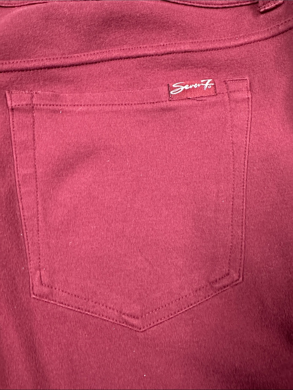 Seven7 Super Stretchy Pants Maroon Jegging / Zipper Skinny Rayon Nylon Blend 14 - Picture 6 of 7